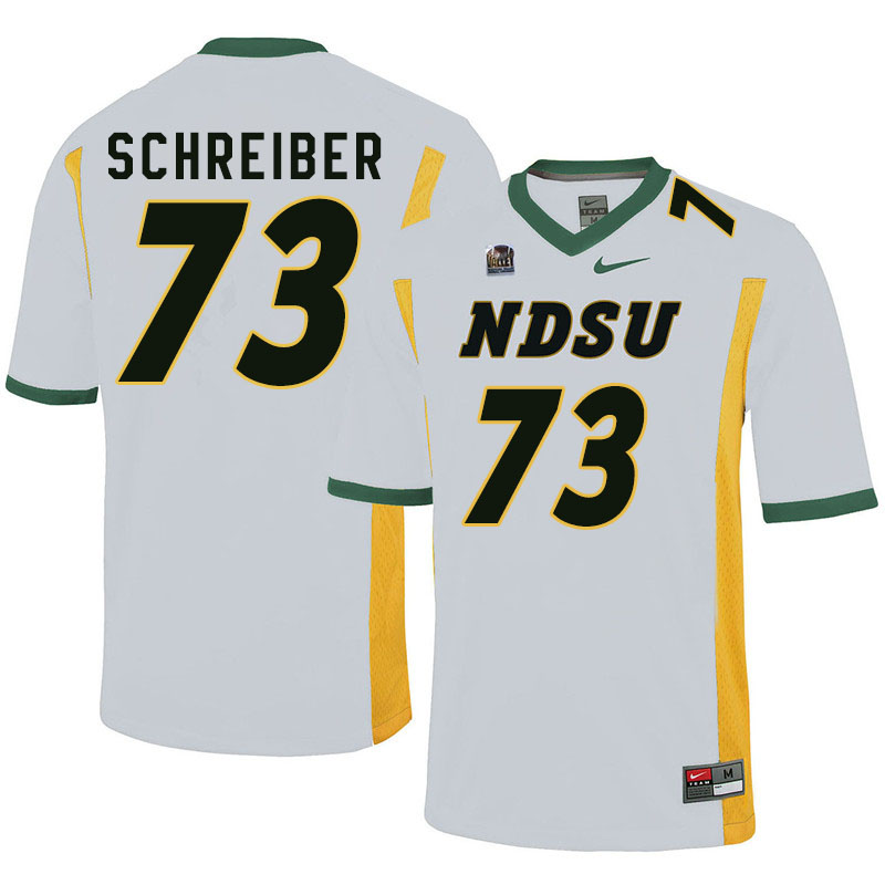 Men #73 Joe Schreiber North Dakota State Bison College Football Jerseys Sale-White